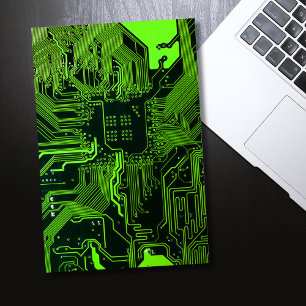 Geek Out Nerd PCB Green Electronic Circuit Board  Poster