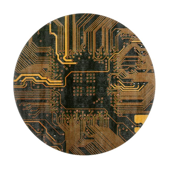 Geek Out Nerd PCB Orange Electronic Circuit Board  (Front)