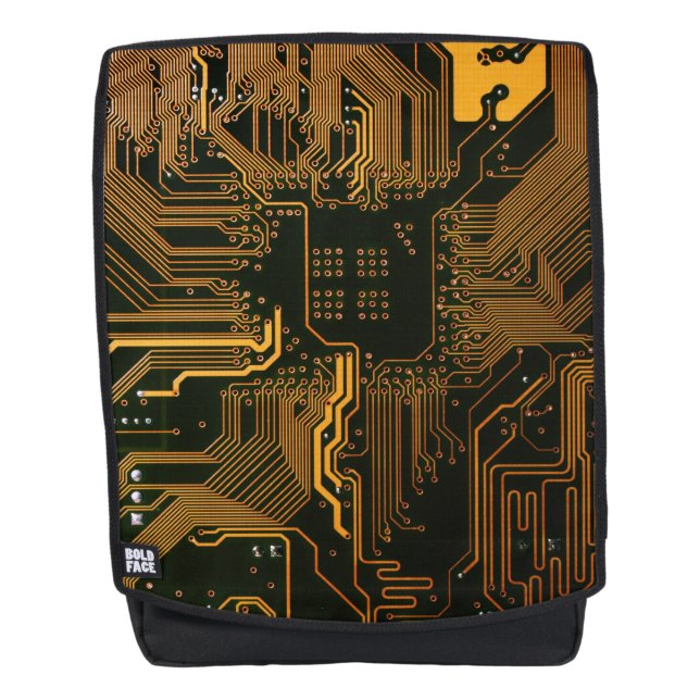 Geek Out Nerd PCB Orange Electronic Circuit Board  Backpack (Front)