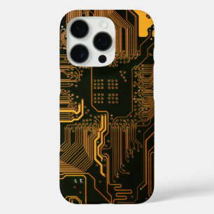 Geek Out Nerd PCB Orange Electronic Circuit Board  iPhone 16 Pro Case