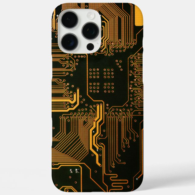 Geek Out Nerd PCB Orange Electronic Circuit Board  Case-Mate iPhone Case (Back)
