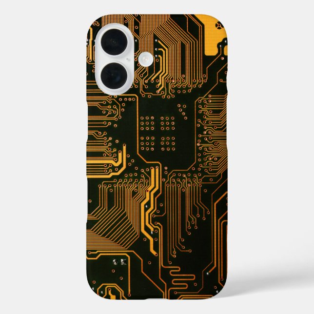 Geek Out Nerd PCB Orange Electronic Circuit Board  Case-Mate iPhone Case (Back)