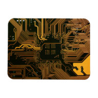 Geek Out Nerd PCB Orange Electronic Circuit Board