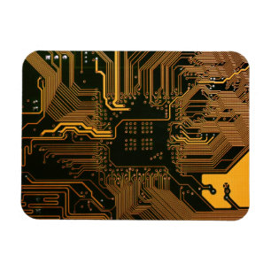 Geek Out Nerd PCB Orange Electronic Circuit Board Magnet