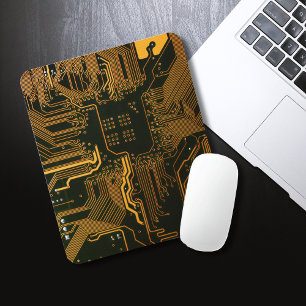 Geek Out Nerd PCB Orange Electronic Circuit Board Mouse Pad