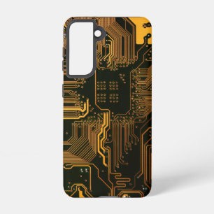 Geek Out Nerd PCB Orange Electronic Circuit Board  Samsung Galaxy Case