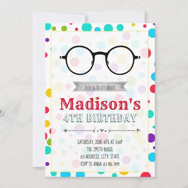 Geek party birthday invitation (Front)