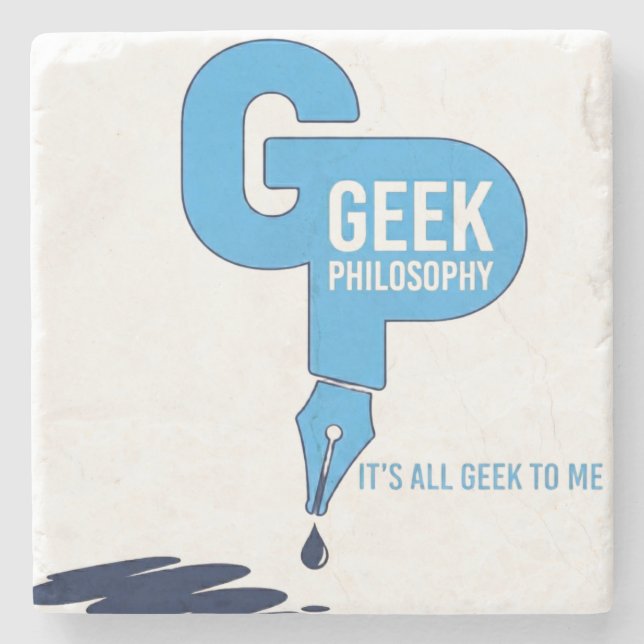 Geek Philosophy Shot Glass Stone Coaster (Front)