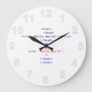 Geek php Greeting Large Clock