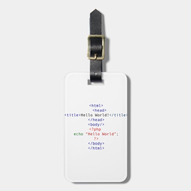 Geek php Greeting Luggage Tag (Front Vertical)
