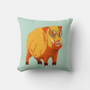 Geek Pig Funny Boar Wild Animal Cushion