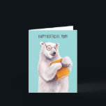 Geek Polar Bear Book Lover Mother Birthday Card<br><div class="desc">Birthday card for mother with a polar bear book lover. The artwork features a polar bear with eyeglasses holding a yellow book against a light blue background. The polar bear is depicted in a realistic style, with the eyeglasses adding a humourous and unconventional touch. The yellow book held by the...</div>