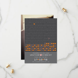 Geek Programmed For Love Binary Code Save The Date