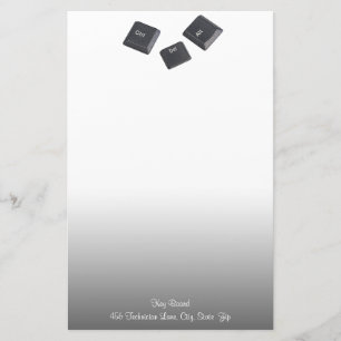 Geek Reboot Computer Keys Grey Gradient Stationery
