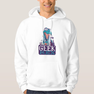 Geek Rex Dinosaur Nerd Gamer Fun Art Hoodie
