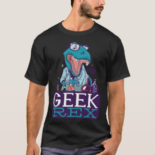 Geek Rex Rex Science Dinosaur Professor graphic T-Shirt