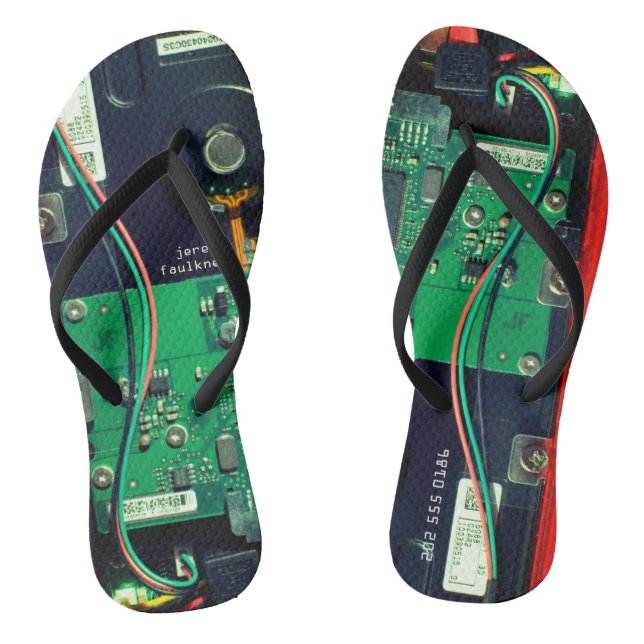 Geek robotic printed circuit board electronic Cool Jandals (Footbed)