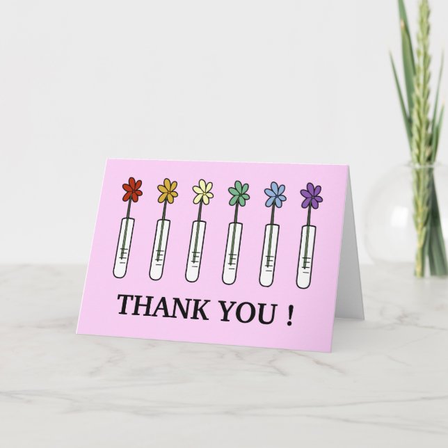 Geek Science Rainbow Flower Thank You Card (Front)