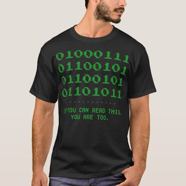 Geek Tee - Geek word in Binary Code for Funny Nerd (Front)
