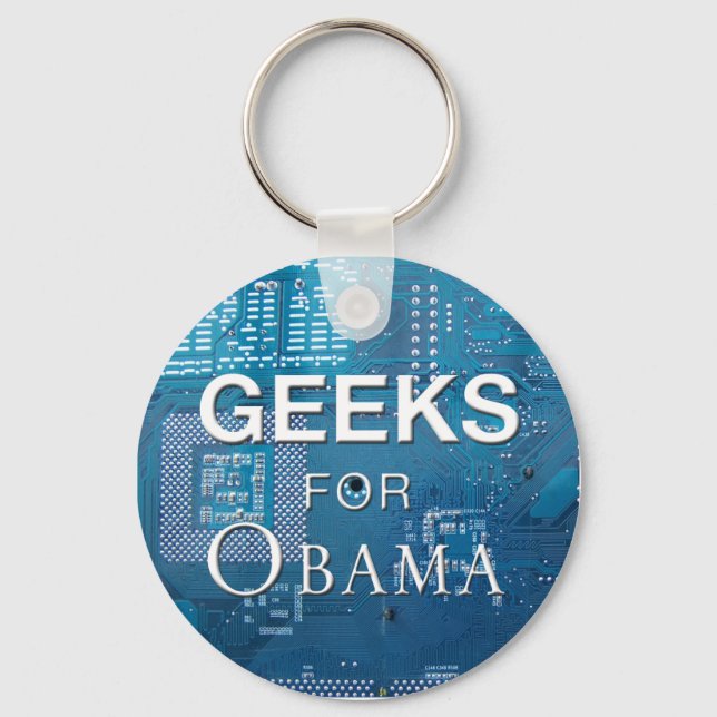 Geeks for Obama Keychain (Front)