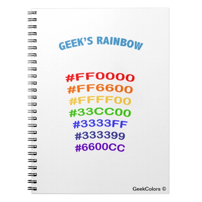 Geek's Rainbow Spiral Notebook (Front)