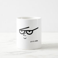 "Geeks Rule" Funny-looking Face with Eyeglasses