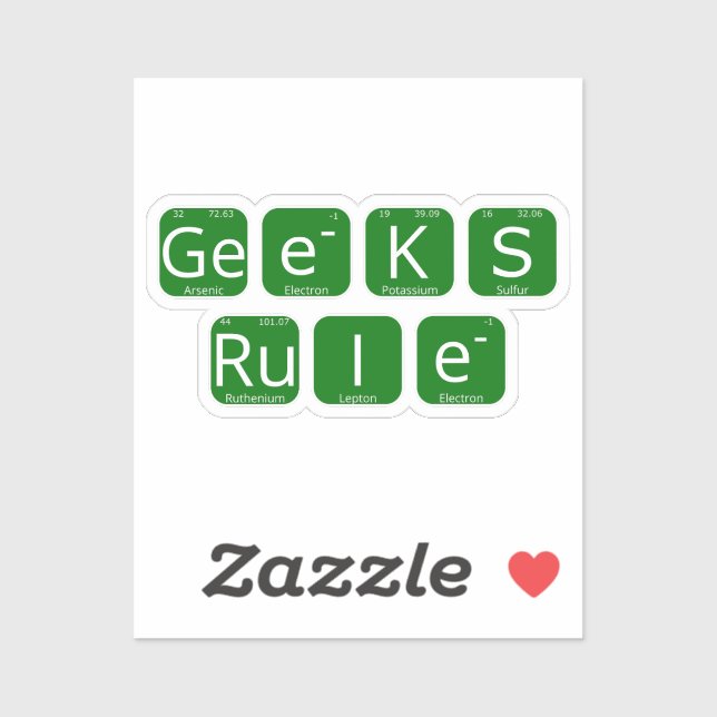 Geeks Rule Periodic Table Slogan (Sheet)