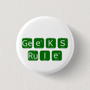 Geeks Rule Periodic Table Slogan 3 Cm Round Badge