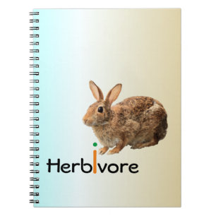 Geeky Adorable Vegan Wild Bunny Rabbit Blue Spiral Notebook