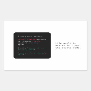 Geeky Computer Command  Rectangular Sticker