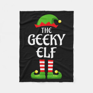 Geeky Elf Family Matching Group Christmas Geek  Fleece Blanket