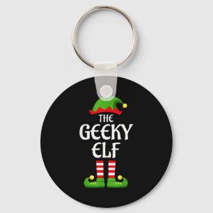 Geeky Elf Family Matching Group Christmas Geek Key Ring