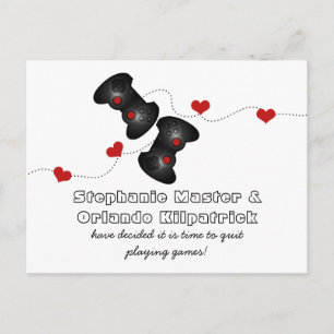 Geeky Gamers Save the Date Postcard, Dark Announcement Postcard