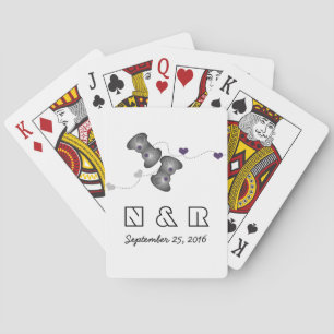 Geeky Gamers Wedding Playing Cards Silver Purple
