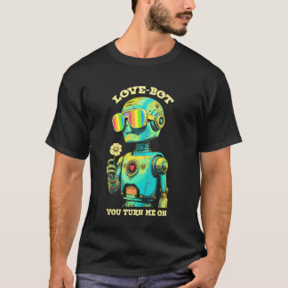 Geeky Gay Pride Month Robot Love-Bot Nerd Rainbow  T-Shirt