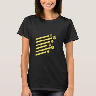 Geeky Geometric Yellow Polyhedral D20 Dice Set T-Shirt