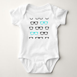 geeky glasses blue geek baby bodysuit