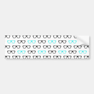 geeky glasses blue geek bumper sticker