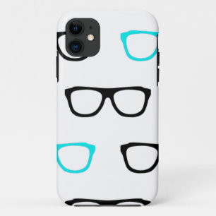 geeky glasses blue geek Case-Mate iPhone case
