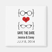 Geeky Glasses Save the Date Magnet
