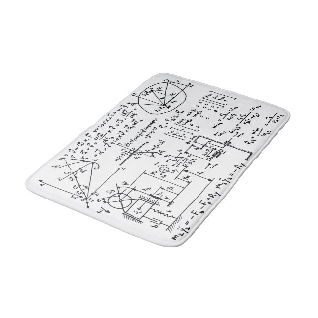 Geeky Math Mathematics Bath Mat (Angled)