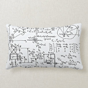 Geeky Math Mathematics Black White Lumbar Cushion