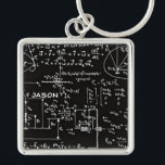 Geeky Math Mathematics Personalised Key Ring<br><div class="desc">Mathematics  / Math / Math Teacher Gift / Math Student Gift / Geek gift / Black Men's Personalised Name Initial Monogram Keychain. To change the text,  use the personalise option. For more extensive text changes such as changes to the font,  font colour,  or text layout,  choose the customise option.</div>