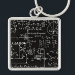 Geeky Math Mathematics Personalised Key Ring<br><div class="desc">Mathematics  / Math / Math Teacher Gift / Math Student Gift / Geek gift / Black Men's Personalised Name Initial Monogram Keychain. To change the text,  use the personalise option. For more extensive text changes such as changes to the font,  font colour,  or text layout,  choose the customise option.</div>