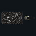 Geeky Math Mathematics Personalised Luggage Tag<br><div class="desc">Mathematics / Math / Math Teacher Gift / Math Student Gift / Geek gift / Black Men's Personalised Name Initial Monogram Luggage Tag. To change the text, use the personalise option. For more extensive text changes such as changes to the font, font colour, or text layout, choose the customise option....</div>