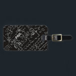 Geeky Math Mathematics Personalised Luggage Tag<br><div class="desc">Mathematics / Math / Math Teacher Gift / Math Student Gift / Geek gift / Black Men's Personalised Name Initial Monogram Luggage Tag. To change the text, use the personalise option. For more extensive text changes such as changes to the font, font colour, or text layout, choose the customise option....</div>