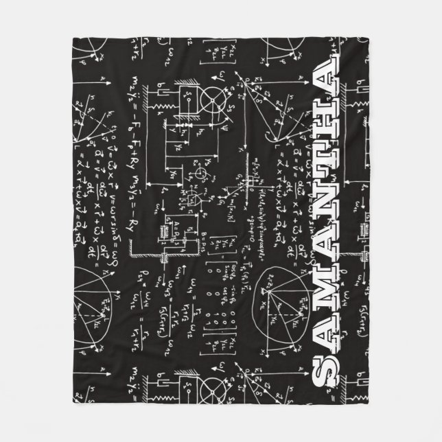 Geeky Math Mathematics Personalised Size S-L Fleece Blanket (Front)