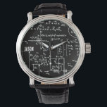 Geeky Math Mathematics Personalised Watch<br><div class="desc">Mathematics  / Math / Math Teacher Gift / Math Student Gift / Geek gift / Black Men's Personalised Name Initial Monogram Watch. To change the text,  use the personalise option. For more extensive text changes such as changes to the font,  font colour,  or text layout,  choose the customise option.</div>