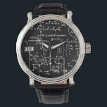 Geeky Math Mathematics Personalised Watch<br><div class="desc">Mathematics  / Math / Math Teacher Gift / Math Student Gift / Geek gift / Black Men's Personalised Name Initial Monogram Watch. To change the text,  use the personalise option. For more extensive text changes such as changes to the font,  font colour,  or text layout,  choose the customise option.</div>