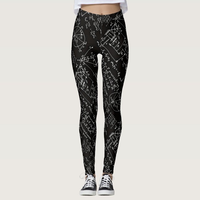 Geeky Math Mathematics Womens Yoga Running Leggings (Front)